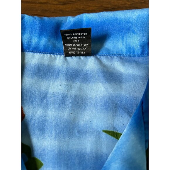 Claudio Nucci Mens XXL Blue Tiger Safari Print Short Sleeve Button Up Shirt - Picture 10 of 10